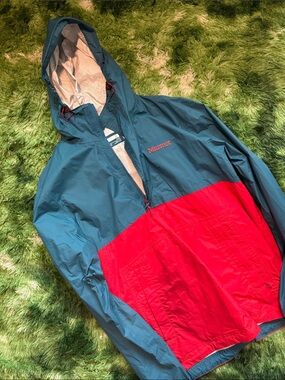 Marmot Teal and Red Windbreaker Jacket